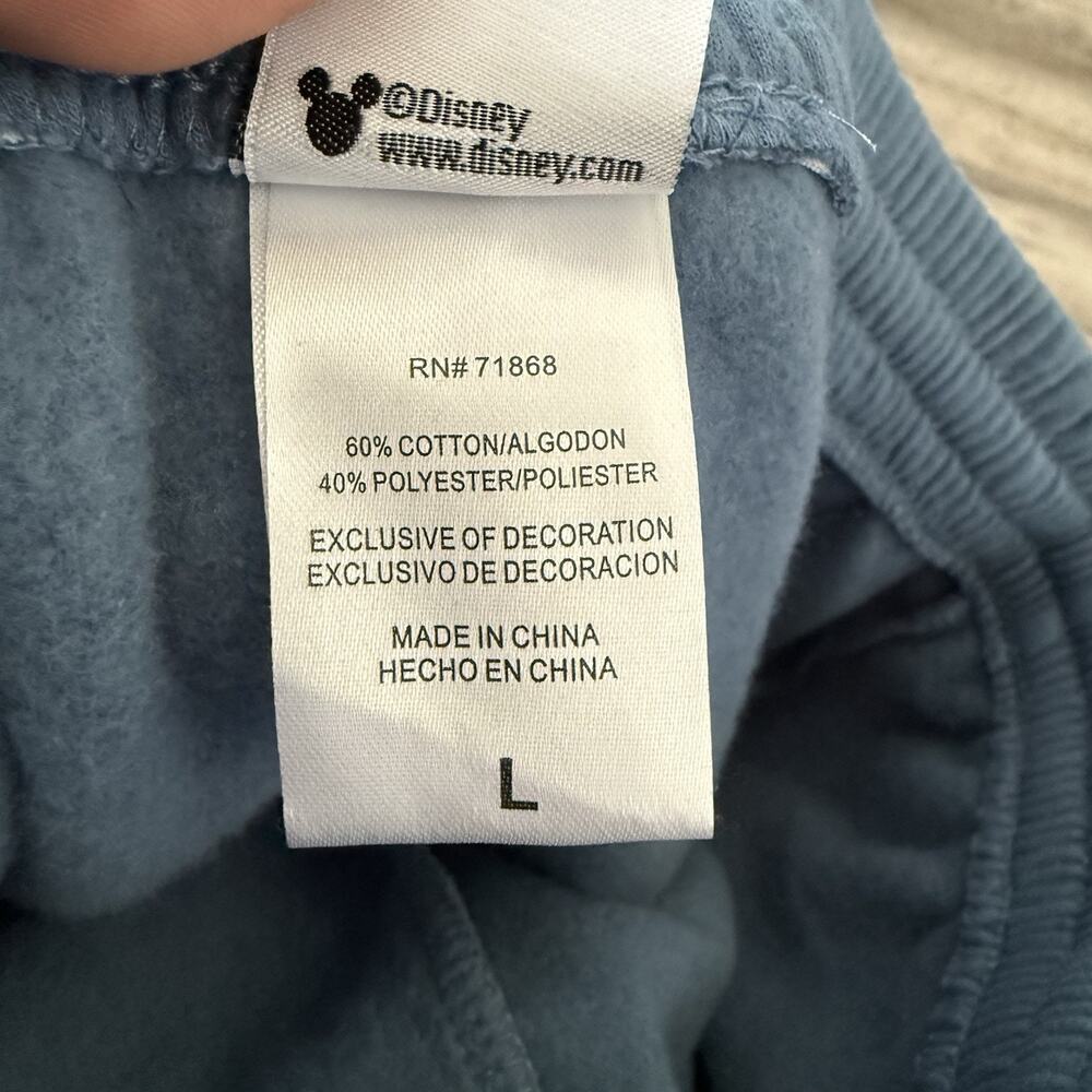 Disney Sweatpants Womens Large Blue Mickey Mouse Fleece Jogger Embroidered NEW - Picture 4 of 6